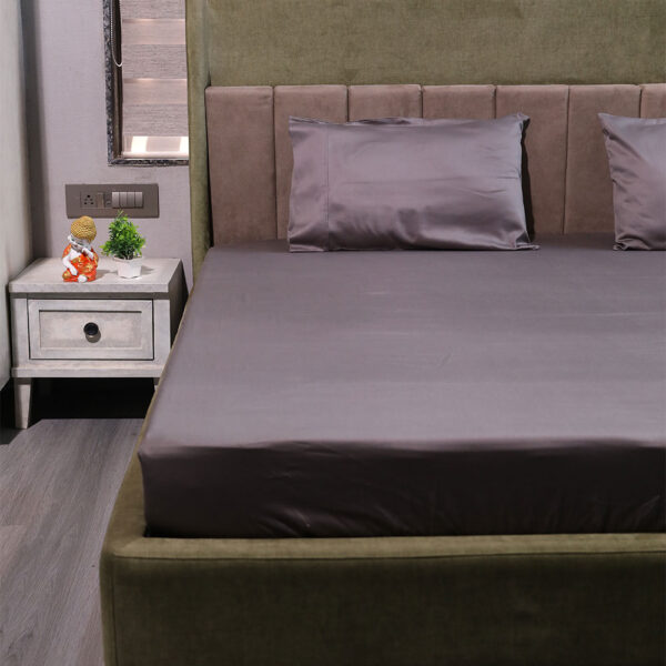 Dark Gray Cotton Bed Sheet