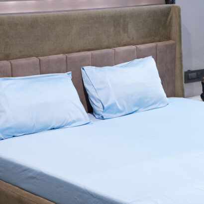 Light Blue Cotton Bed Sheet