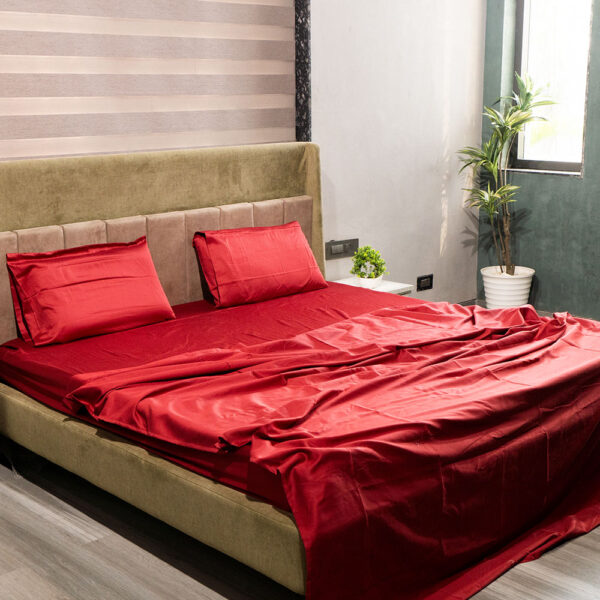 Red Cotton Bed Sheet