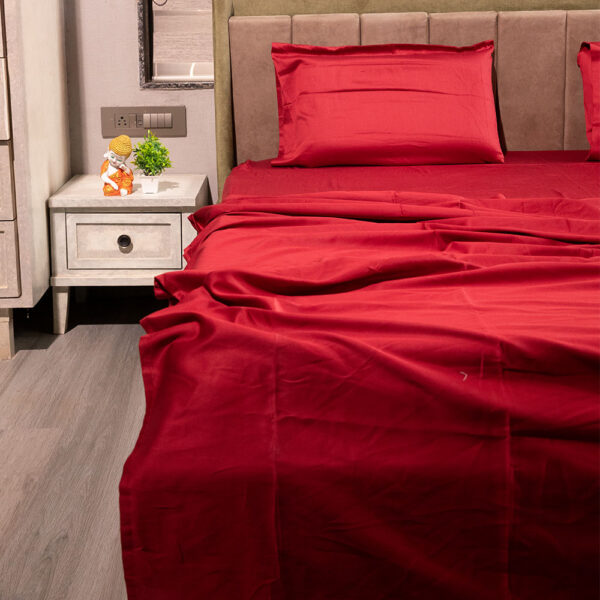 Red Cotton Bed Sheet